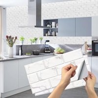 Linghhang - Küchenfliesen, 12 Stück Selbstklebende Fliesenaufkleber, wasserdichte PVC-Fliesenaufkleber, selbstklebende Wandfliesenaufkleber für Bad Linghhang - Küchenfliesen, 12 Stück Selbstklebende Fliesenaufkleber, wasserdichte PVC-Fliesenaufkleber, selbstklebende Wandfliesenaufkleber für Bad von LINGHHANG