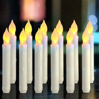 LED-Kerzen – Lange Menora-Kerzen – 12er-Packung, flammenlose Kerzen mit AA-Batteriebetrieb, 16,5 x 2 cm, für Party, Hochzeit, Weihnachtsdekoration, von LINGHHANG