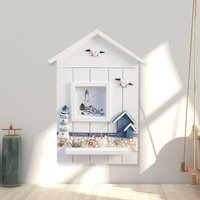 Linghhang - Schlüsselhalter für die Wand – Leuchtturm, Schlüsselschrank im mediterranen Stil mit 6 Haken, nautischer Schlüssel-Organizer aus Holz, von LINGHHANG