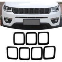 Linghhang - Schwarz abs Kühlergrill Grill Außen Zubehör Für Jeep Compass mp 2017 2018 2019 von LINGHHANG