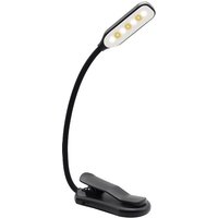 Linghhang - USB-aufladbare Clip-Schreibtischlampe - Schwarze 7LED-Buchleuchte Clip-Schreibtischlampe Schülerleseleuchte LED-Augenschutzlampe von LINGHHANG
