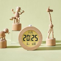 Linghhang - Uhr Digitaler Wecker aus Holz, LCD-Morgenwecker, Digitaluhr mit Datum, Temperatur, Schlummerfunktion, Hintergrundbeleuchtung, von LINGHHANG