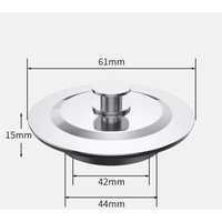 Linghhang - Universal-Badewannenstöpsel, Küchenspüle, Edelstahl-Badewannenstöpsel, 42–44 mm Badewannenstöpsel, Badezimmer-Waschbeckenstöpsel von LINGHHANG