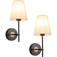 Vintage Industrielle Wandleuchte für den Innenbereich, 2er Set Schwarz-Gold Wandleuchten für Schlafzimmer, Wandbeleuchtung für den Innenbereich, Ohne von LINGHHANG