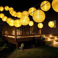 Weißes Licht) Solar-Lichterkette für den Außenbereich, 6 m, 30 LEDs, Laterne, wasserdicht, 8 Modi, Solarbeleuchtung, Dekoration für Garten, Terrasse, von LINGHHANG