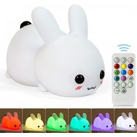 Linghhang - Wiederaufladbares LED-Nachtlicht, Kaninchenlampe aus weichem Silikon mit berührungsempfindlicher Steuerung für das Zimmer von Babymädchen Linghhang - Wiederaufladbares LED-Nachtlicht, Kaninchenlampe aus weichem Silikon mit berührungsempfindlicher Steuerung für das Zimmer von Babymädchen von LINGHHANG