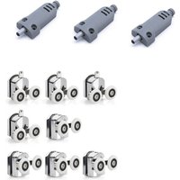 Linghhang - ccykxa 8 Stück Schiebetür-Rollen für Schiebetüren, Zinklegierung, 23 mm Durchmesser, Ersatz-Zwillingsräder für Badezimmer von LINGHHANG