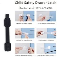 Linghhang - schwarz) 6er-Pack Kindersicherungen, Schloss für Schränke, Toiletten, Küchen, Türen, Fenster, Kühlschränke, extra starker Klebstoff von LINGHHANG