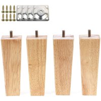 Linghhang - Möbelbeine aus Holz, 15 cm, für Schränke und Betten, mit Montageplatten und Schrauben, 4 Stück von LINGHHANG