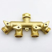 Linghhang - Schlauchverteiler (4-Wege), Messing-Bewässerungs-Vierwege-Splitteradapter Kugelhahn-Wasserhahnanschluss von LINGHHANG