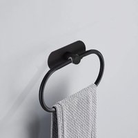Selbstklebende Handtuchstange aus Edelstahl, ovaler Handtuchhalter zur Wandmontage, Badezimmerzubehör, 2 kg (schwarz) von LINGHHANG