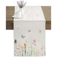 Tischläufer „Botanical Fresh“ für Partys, Abendessen, Feiertage, Küche, Frühling/Sommer (33 cm x 183 cm) von LINGHHANG