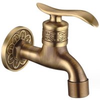 Linghhang - Wasserhahn mit langem Griff, antikes Messing, Kaltwasserhahn, Badezimmer-Wasserhahn, Mopp, Pool, Waschmaschine, Gartendekoration, von LINGHHANG