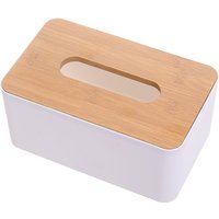 Linghhang - Weiß) Taschentuchbox aus Holz, 21 x 13 x 9 cm, Kunststoff, rechteckig, für Esszimmer, Büro, Auto, Badezimmer von LINGHHANG