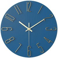 Linghhang - Wohnzimmeruhr Wanduhr 12 Zoll 30CM blau goldene Buchstaben von LINGHHANG