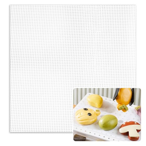 LINGJIA 10 Stück 35.6*35.6cm Dörrfolie für Dörrautomat, Silikondichtung Dörrgeräte, Zubehör Dörrgeräte, Dichtung Dampfkochtöpfe, Quadratisches Gitter Dörrfrüchte, Wiederverwendbares Gitter Dörrgeräte von LINGJIA