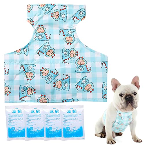 LINGJIONG Hunde-Kühlweste, Hunde-Kühljacke, kühlender Mantel, Anti-Hitzschlag-Eisweste, Hunde-Kühlkleidung Hundebedarf, mit 4 Eisbeuteln, atmungsaktive Eisweste aus Netzstoff für Welpen und Hunde LINGJIONG Hunde-Kühlweste, Hunde-Kühljacke, kühlender Mantel, Anti-Hitzschlag-Eisweste, Hunde-Kühlkleidung Hundebedarf, mit 4 Eisbeuteln, atmungsaktive Eisweste aus Netzstoff für Welpen und Hunde von LINGJIONG
