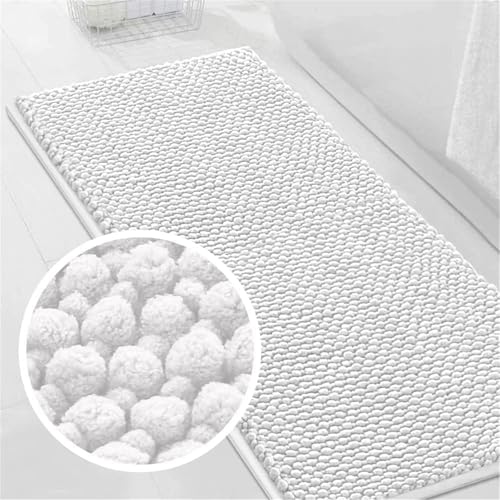 LINGKY Badematte rutschfest 50x120 cm Chenille Badezimmerteppich Saugfähige Badteppich Waschbar Badvorleger Bad Teppich Badezimmer Duschvorleger Badematte Weiß LINGKY Badematte rutschfest 50x120 cm Chenille Badezimmerteppich Saugfähige Badteppich Waschbar Badvorleger Bad Teppich Badezimmer Duschvorleger Badematte Weiß von LINGKY