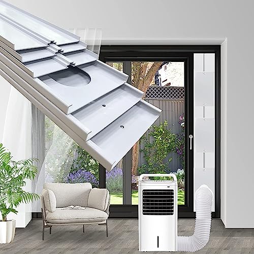 LINGKY Fensterabdichtung Platte für Mobile klimageräte, Einstellbare Fenster Kit Platte für Abluftschlauch mit Durchmesser 13/15cm, für vertikal/horizontal Schiebefenster (13CM Schlauch | 43-229cm) von LINGKY