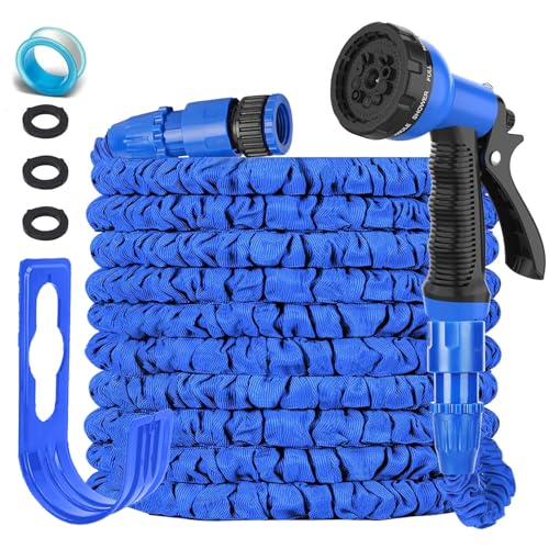 LINGKY Flexibler Gartenschlauch 7,5m, dehnbarer flexiSchlauch, Wasserschlauch flexibel mit 3-Fach Latexkern inkl. Adapter für 1/2' 3/4' Zoll und Wandhalterung, für den Außenbereich LINGKY Flexibler Gartenschlauch 7,5m, dehnbarer flexiSchlauch, Wasserschlauch flexibel mit 3-Fach Latexkern inkl. Adapter für 1/2' 3/4' Zoll und Wandhalterung, für den Außenbereich von LINGKY