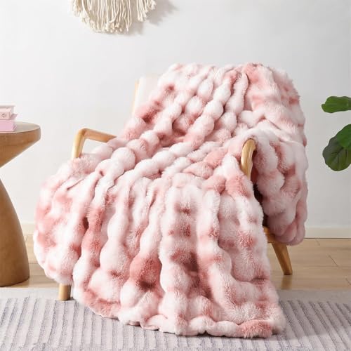LINGKY Kuscheldecke Flauschig Decke - 160x200cm Bubble Decke Sofadecke Couchdecke für Wohnzimmer Deko Tagesdecke Blanket, Weiche Wohndecke Flauschige Decke als Wohn- & Kuscheldecken von LINGKY