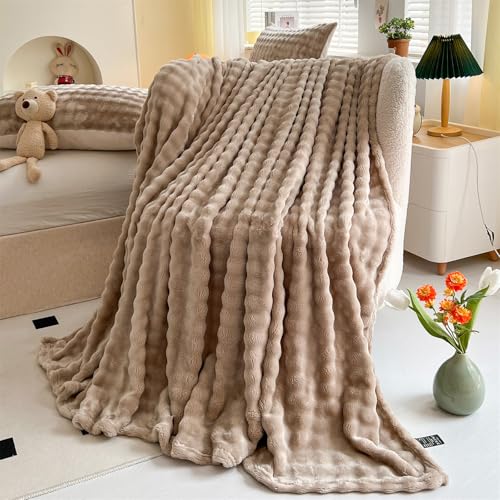 LINGKY Kuscheldecke Milchsamt Flauschig Decke - 160x200cm Bubble Decke Sofadecke Couchdecke für Wohnzimmer Deko Tagesdecke Blanket, Weiche Wohndecke Flauschige Decke als Wohn- & Kuscheldecken von LINGKY