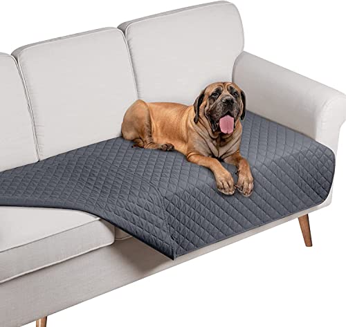 LINGKY Sofa Sitzkissenbezug Reversible Hundebett bezug wasserdichte Sofa Überzug für L Form Sofaschoner Chaiselongue Ecksofa Schonbezüge Wohnzimmer Sessel Hunde Haustiere (Dunkelgrau,106x172 cm) von LINGKY