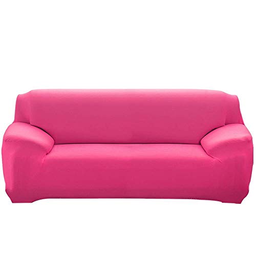 LINGKY Sofabezug, Ausziehbarer Sofabezug Mit Armlehnen Bequemer Sofabezug Für Das Schlafzimmer Im Wohnzimmer (Rose rot,3 Sitzer/Sofa) von LINGKY