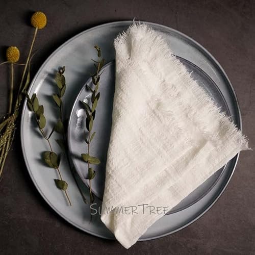 LINGMO 10 Stück Servietten Rustikale Baumwollgaze 41 cm Serviette Musselin Geschirrtuch Abendessen Retro Seihtuch Hochzeit Partyzubehör Leinentisch von LINGMO