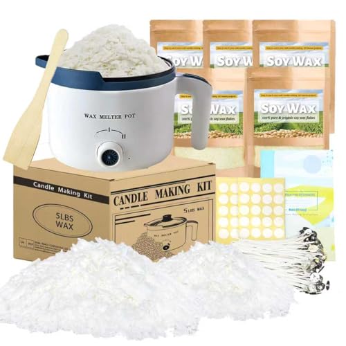 LINGQIAN Kerze Herstellung Kit für Erwachsene, 5lbs Soja Wachs für Kerzen Herstellung, Soja Kerze Wachs Kit für Unternehmen zu Hause, Machen Sie Ihre eigenen Kerzen von LINGQIAN