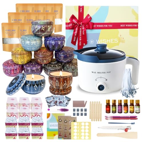 LINGQIAN DIY Kerzen Selber Machen Set um Ihre eigenen Kerzen zu machen (Wachsschmelz Kit 1.2kg) von LINGQIAN