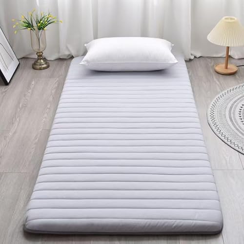 LINGYANG1115 Einzelne dicke 5 cm dicke Bodenmatratze, weiche japanische Tatami-Matratze, tragbare rollbare faltbare Isomatte, Haushalts-Camping-Sofa-Pad (blau, 80 x 190 cm) (grau) von LINGYANG1115