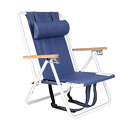 Faltbarer Liegestuhl Strandliege Sonnenliege mit abnehmbarer Kopfstütze für Garten und Outdoor Camping von LINGZE
