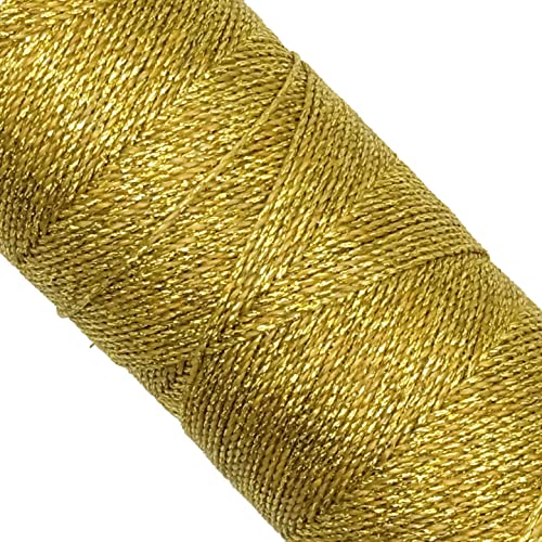 LINHASITA Linhasita gewachstes Garn, 100 g / 170 Meter, 1 mm dick, Polyester, Makramee, 30 Farben (Gold) von LINHASITA