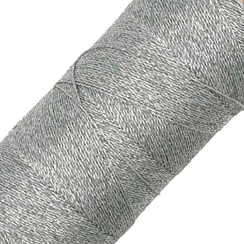 LINHASITA Linhasita gewachstes Garn, 100 g / 360 Meter, Dicke: 0,5 mm, Polyester, Makramee-Garn, 30 Farben (Silber) von LINHASITA