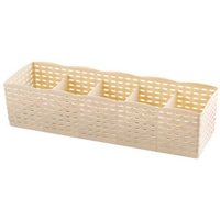 (Beige) Schubladen-Aufbewahrungsbox, Schreibtisch-Schubladen-Organizer mit 5 Gittern, perforiertem Gitter, Socken, Masken, Handtüchern, Handschuhen, von LINJOU