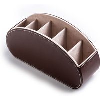 (Dunkelbraun) Aufbewahrungsbox für TV-Fernbedienungen mit 5 Fächern. Multifunktionaler Schreibtisch-Organizer aus PU-Leder für Pinsel, Bleistifte, von LINJOU