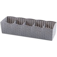 (Grau) Schubladen-Aufbewahrungsbox, Schreibtisch-Schubladen-Organizer mit 5 Gittern, perforiertem Gitter, Socken, Masken, Handtüchern, Handschuhen, von LINJOU