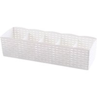 (Weiß) Schubladen-Aufbewahrungsbox, Schreibtisch-Schubladen-Organizer mit 5 Gittern, perforiertem Gitter, Socken, Masken, Handtüchern, Handschuhen, von LINJOU