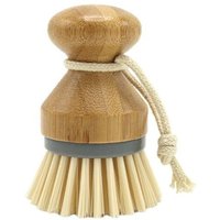 1 Stück Bambus-Palmenbürste (grau), Scheuerbürste zum Reinigen von Geschirr, Pfannen, Geschirr und Küchenspülen von LINJOU