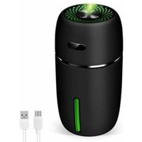1 Stück Kinder-Luftbefeuchter mit zwei Sprühmodi, leise, mit 7-farbigen LED-Leuchten, tragbarer USB-Luftbefeuchter für zu Hause, 200 ml (schwarz) von LINJOU