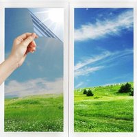 1 Stück reflektierende Sichtschutzfolie, Temperaturkontrolle, Hitzeschutz, selbstklebende Fensterfolie, Home-Office-Shop (45 cm x 4 m) von LINJOU