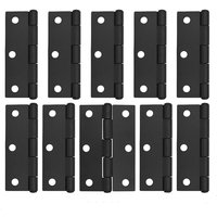 10er-Pack schwarze Türscharniere – 75 mm (3 Zoll) – Scharniere für Schranktüren inklusive Schrauben für Holztüren im Innenbereich von LINJOU