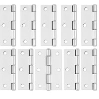 10er-Pack silberne Türbänder – 75 mm (3 Zoll) – Scharniere mit Schrauben für Schranktüren aus Holz im Innenbereich von LINJOU