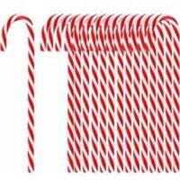 18 Stück (15 cm) Zuckerstangenanhänger, Christbaumschmuck, rot-weiße Zuckerstangendekorationen von LINJOU