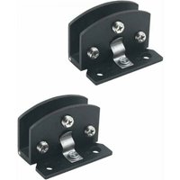 2 Stück Glastürscharniere, Vitrinentürscharnier mit Clip für Weinschrank (geeignet für 5–6 mm dickes Glas – Schwarz), Türscharnier-Ersatzteile – von LINJOU