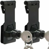 2 Stück schwarze Metall-Verriegelungsriegel mit Schlüssel für Türen/Schränke/Fenster 2 Stück schwarze Metall-Verriegelungsriegel mit Schlüssel für Türen/Schränke/Fenster von LINJOU