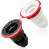 2-teiliger Duschbodenablauf, selbstklebend, rückflusssicher, geruchshemmend, für Küche, Bad, Waschbecken, Haarnetz (weiß und schwarz) von LINJOU