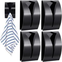 2-teiliger selbstklebender Küchenhandtuchhalter, schwarzer Küchenhandtuchhaken aus Edelstahl, wandmontierter Handtuchhalter ohne Bohren 2-teiliger selbstklebender Küchenhandtuchhalter, schwarzer Küchenhandtuchhaken aus Edelstahl, wandmontierter Handtuchhalter ohne Bohren von LINJOU