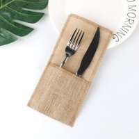 20 Stück Jute-Dentelle-Couvert-Tasche, originelle Dekoration, Jute-Couvert-Tasche, Hochzeitsparty-Zubehör von LINJOU